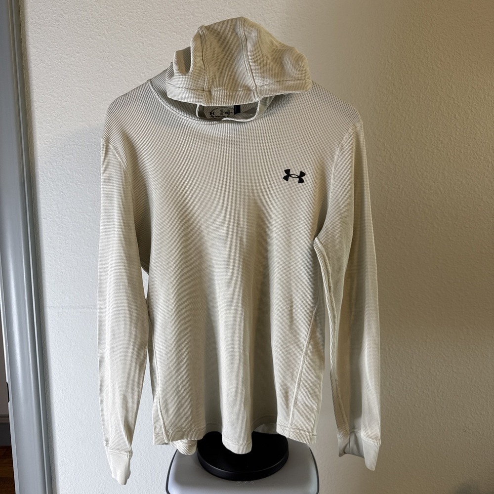 Under Armour Men's Pullover Waffle Hoodie Beige Size S